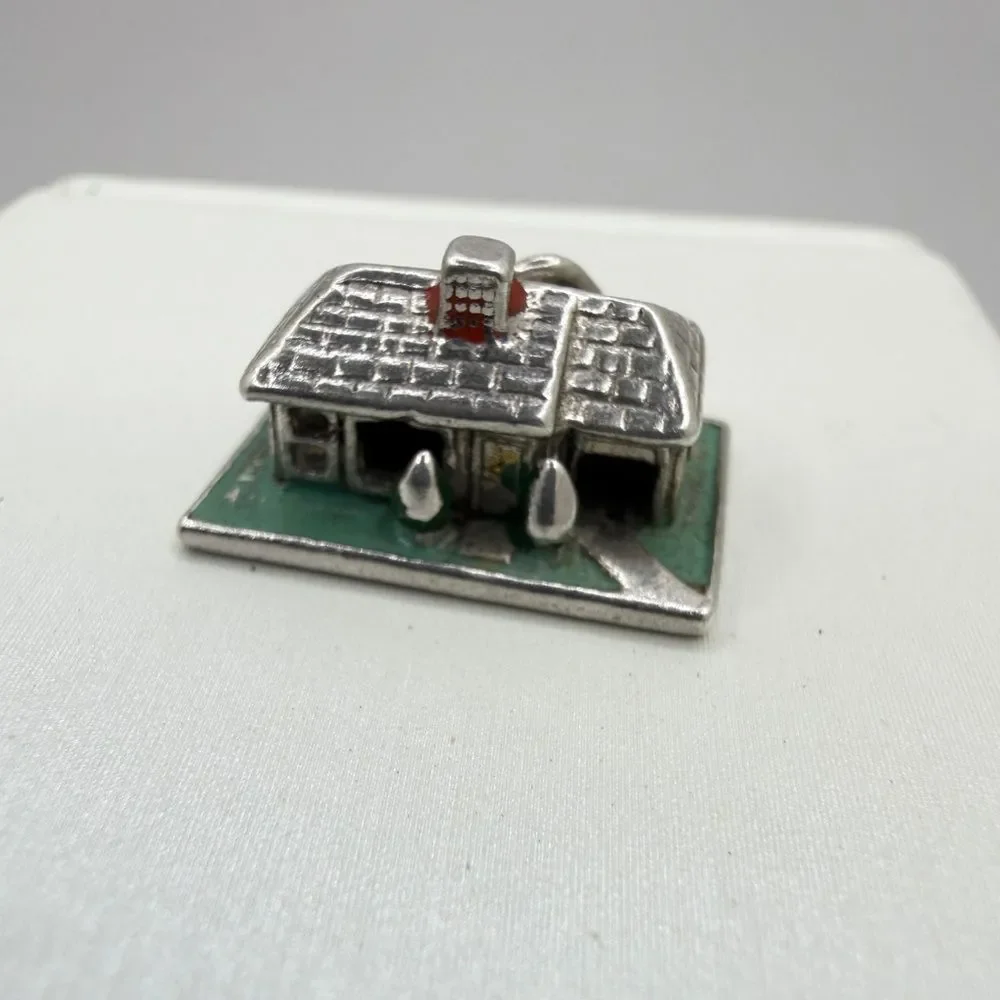 Vintage Sterling Silver‎ and Enamel House Charm/Pendant!
